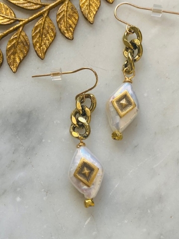 Pearl and Chain Earrings - SALE