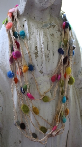 Silk & Bead Tumble Necklace 