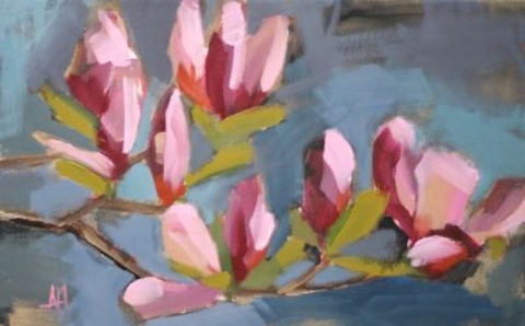 Magnolia on Blue – 10x16