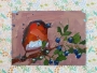 Robin and Wild Bilberries - 5x7
