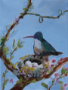 Picture of Hummingbird and Nest - 14 x 11 - SALE