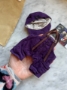 Picture of FAYE OVERALLS & CAP SET – VIOLET CORDS ooak Set by Alice's Tears - SALE