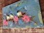 Picture of Three Chickadees & Cherry Blossoms - 13x21 - SALE
