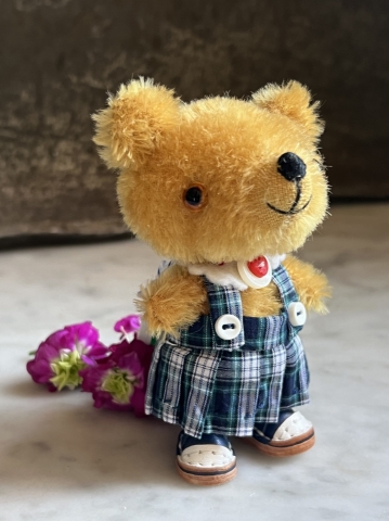 Picture of Sugarlump the Ted in Blue Tartan - OOAK