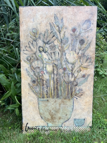 Picture of This Day's Blooms - 24x42 Original Mixed Media Painting by Laurie Meseroll 