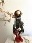 Picture of Annike & Kitty Greenbrier - Art Doll & Toy Set by Zwergnase  22.5" / 58cm