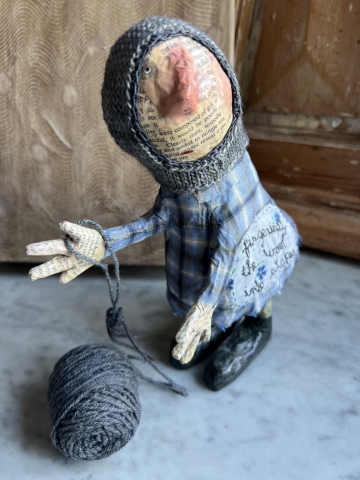 Picture of Fingering the Wool Into Shapes ooak Creature by Julie Arkell