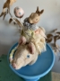 Picture of "Sweetheart Spring" - OOAK Bunny Rides a Pig by Nicol Sayre