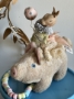 Picture of "Sweetheart Spring" - OOAK Bunny Rides a Pig by Nicol Sayre