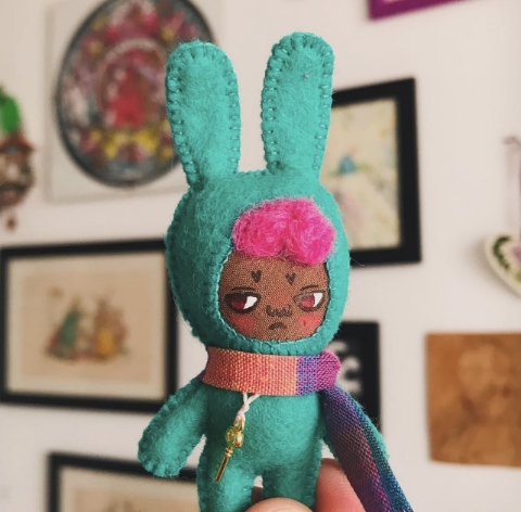 Picture of Mini Camille Green Bunny  - original by Cor - M for Monkey - copy