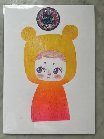 Picture of Camille Teddy Bear Sunny  - original illustration by Cor - M for Monkey