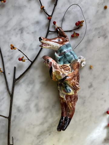 Picture of A Foxy Dear Ornament  - ooak by Julie Whitmore 