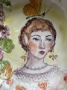 Picture of She & Her Hollyhocks Art Bowl  - ooak by Julie Whitmore