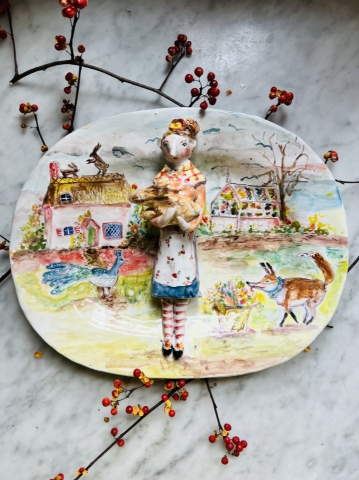 Picture of Garden Love Platter - OOAK by Julie Whitmore