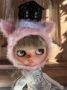 Picture of Haunted Helmet for Blythe - PINK - ooak by Ilaria Giostrella