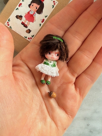 Picture of Pouty Acorn - Super Mini Doll ooak by Artist Irene PB