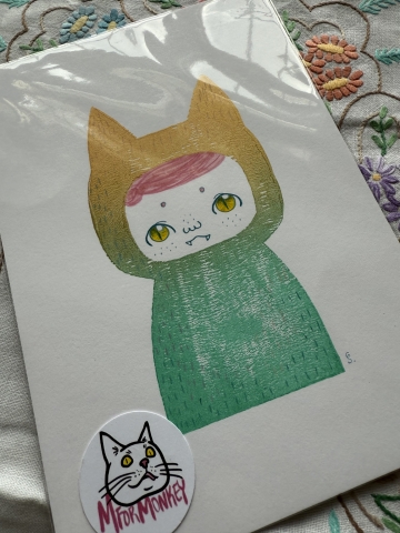 Picture of Camille  "Daydreams" - original art illustration by Cor - M for Monkey