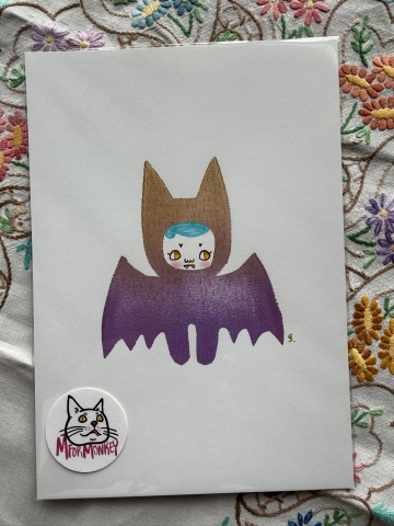 Picture of Camille Scattered "Batty" - original art illustration by Cor - M for Monkey