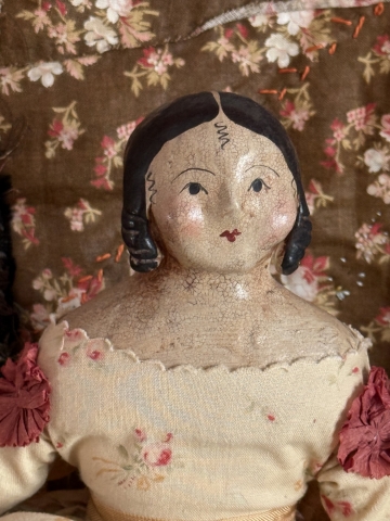 Picture of Maud and her Berry 12" OOAK  - by Nicol Sayre Folk Dolls   