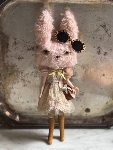 Picture of Bunny Blythe "Vivica" - ooak by Letty Worley wearing Fashion by The Pumpkinbelle