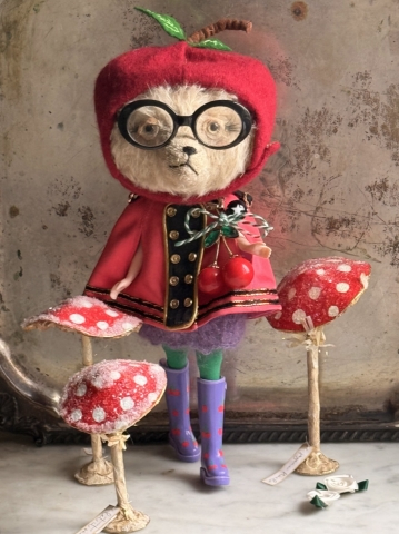 Picture of Teddy Blythe "Florence Apples" - ooak by Letty Worley wearing Annie Dollz & More Fashion