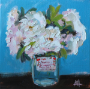 Picture of Garden Roses in Canning Jar – 10x10 - by Angela Moulton -SALE 