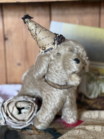 Picture of "Grand Party Pet " - ooak soft sculpture dog  by Letty Worley 