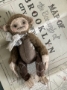 Picture of Boris Monkey - ooak mini art toy by Olesya of Amici & Orsetti