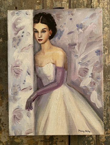 Picture of Waiting for Her Moment Painting by Nancy Wiley - 11x14 - SALE