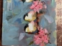 Picture of Three Chickadees & Cherry Blossoms by Angela Moulton -  13x21 - SALE 